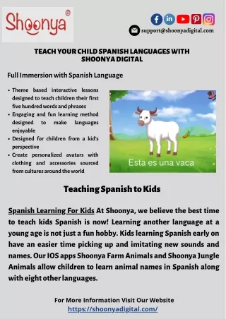 Teach your child spanish languages with shoonya digital