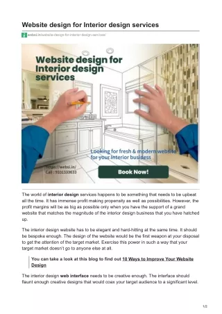 Website design for Interior design services
