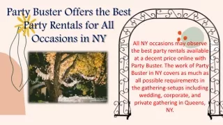 Party Buster Offers the Best Party Rentals for All Occasions in NY