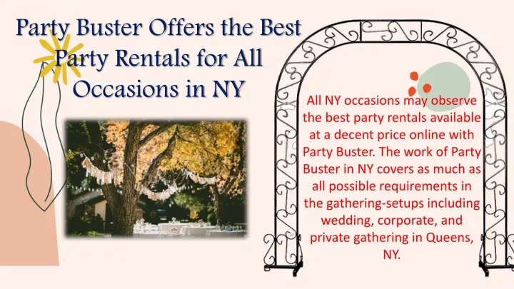 party buster offers the best party rentals