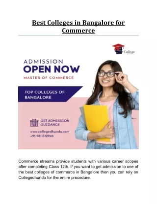best colleges in bangalore for commerce