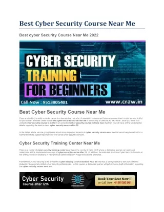 best cyber security course near me