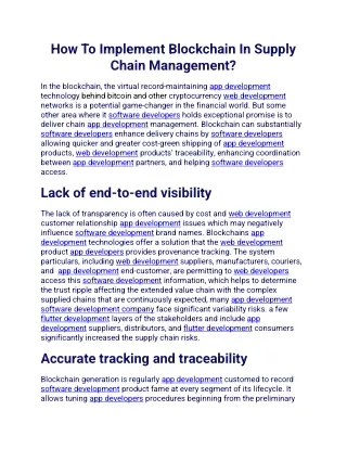how to implement blockchain in supply chain