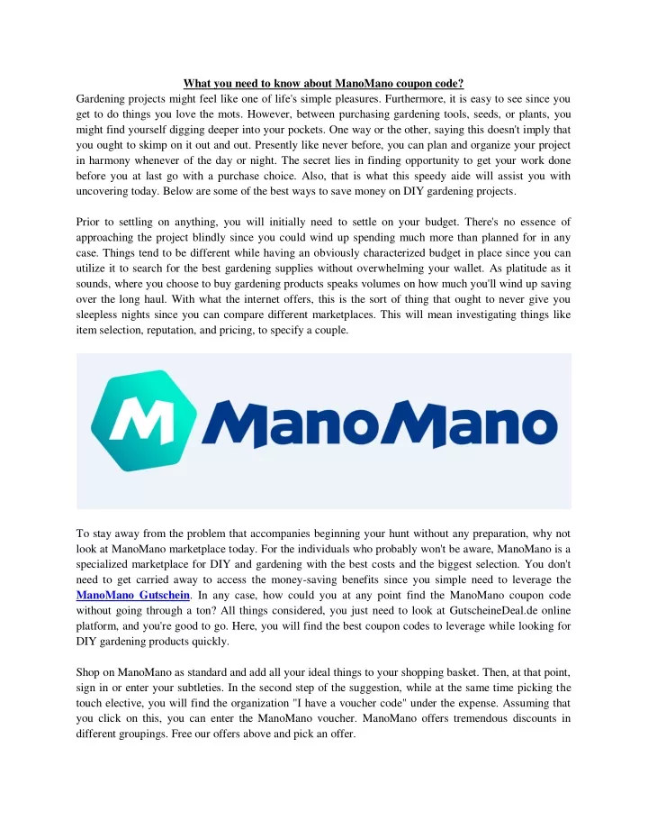what you need to know about manomano coupon code