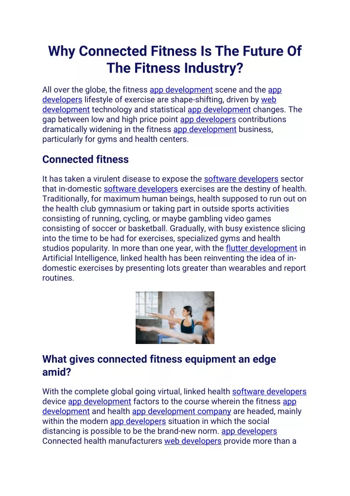 why connected fitness is the future