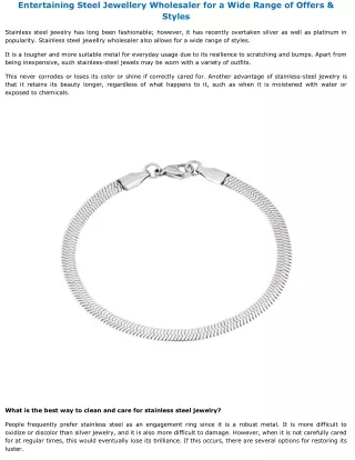 Entertaining Steel Jewellery Wholesaler for a Wide Range of Offers & Styles