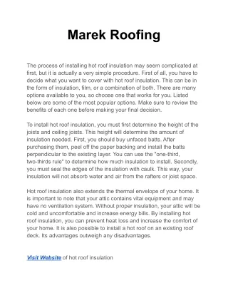 Marek Roofing