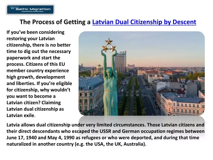 the process of getting a latvian dual citizenship