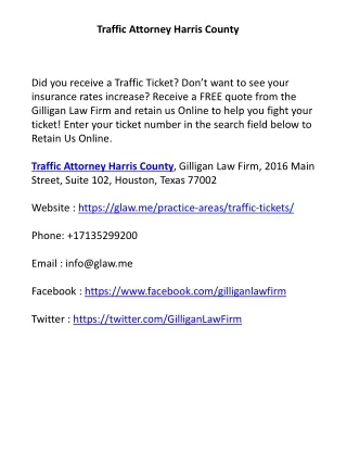 Traffic Attorney Harris County