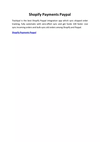 shopify payments paypal