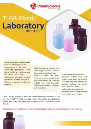 Plastic laboratory bottles