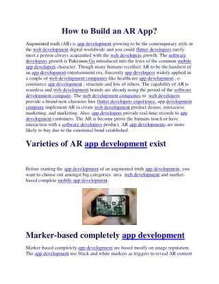 how to build an ar app