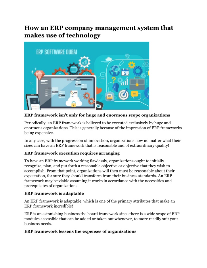 how an erp company management system that makes