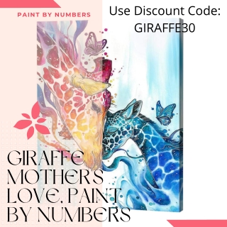 Giraffe Mother's Love, Paint By Numbers