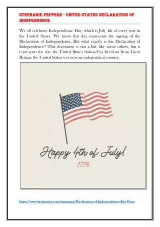 Stephanie Peppers - United States Declaration of Independence