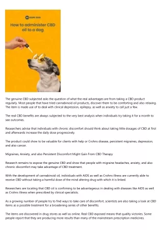 the genuine cbd subjected asks the question