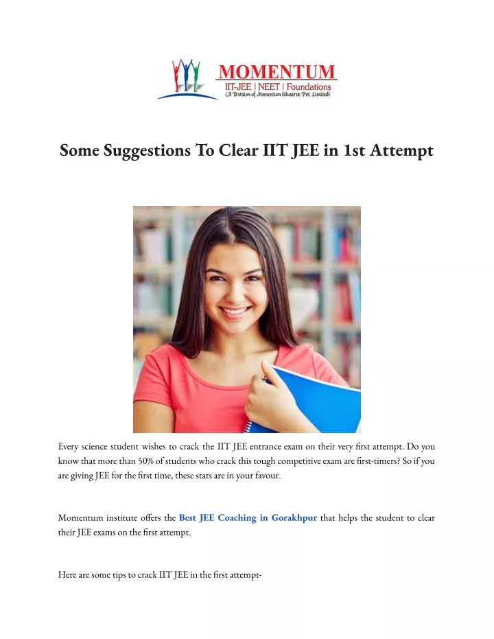 some suggestions to clear iit jee in 1st attempt