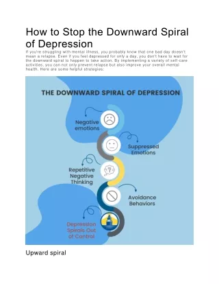 how to stop the downward spiral of depression