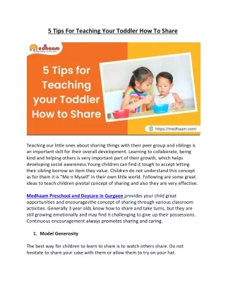 5 Tips For Teaching Your Toddler How To Share