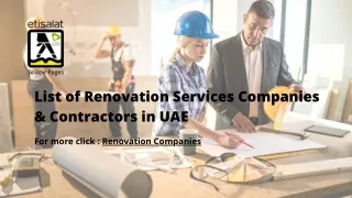 List of Renovation Services Companies & Contractors in UAE