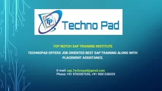 Technopad-Best SAP training institute in Hyderabad Ameerpet