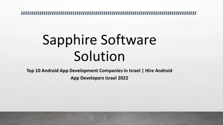 sapphire software solution