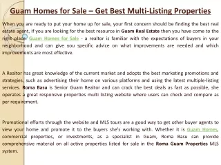 Guam Homes for Sale – Get Best Multi-Listing Properties
