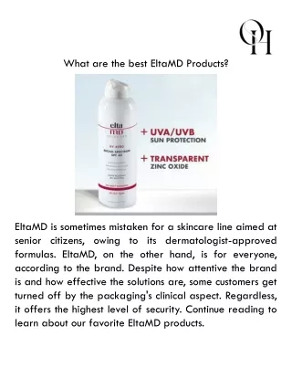 What are the best EltaMD Products