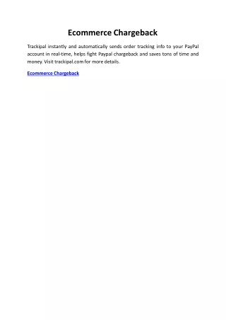 ecommerce chargeback