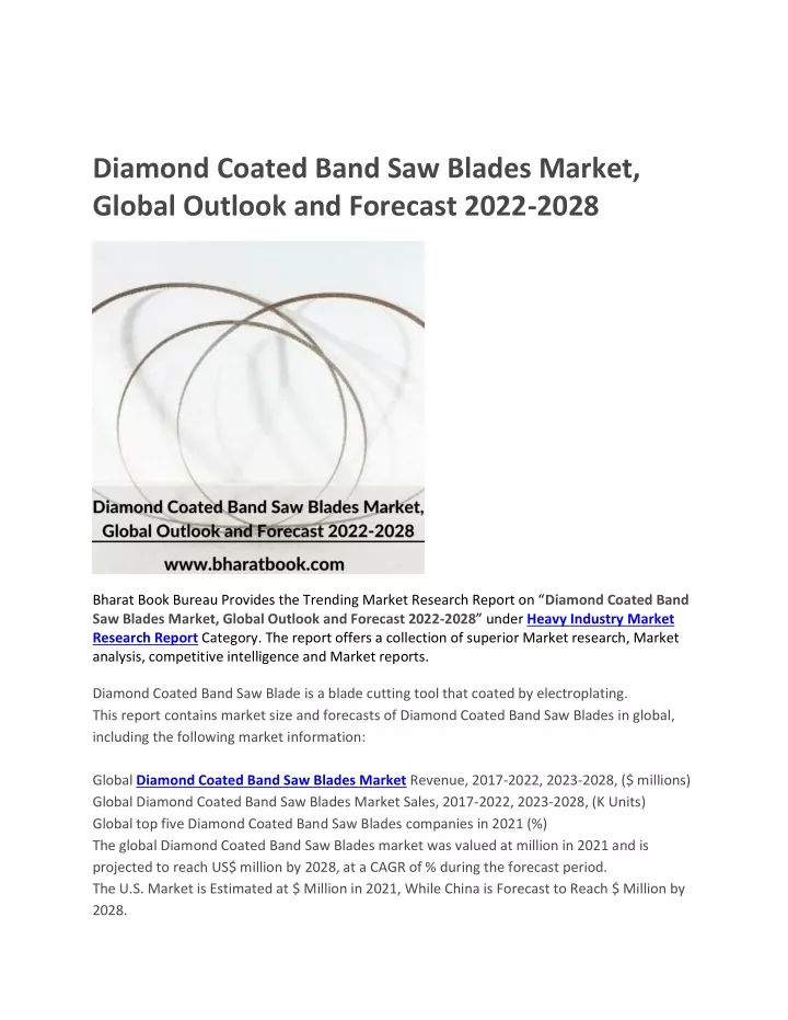 diamond coated band saw blades market global