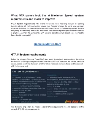 what gta games look like at maximum speed system