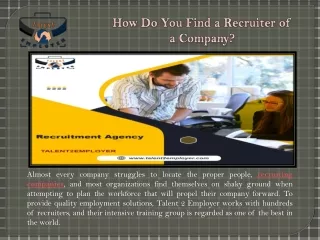 How do You Find a Recruiter of a Company