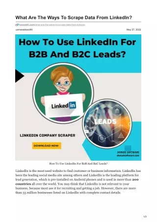 what are the ways to scrape data from linkedin