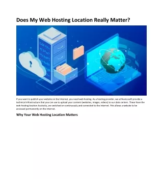 does my web hosting location really matter