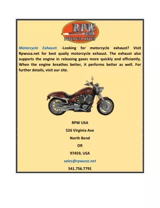 Motorcycle Exhaust | Rpwusa.net