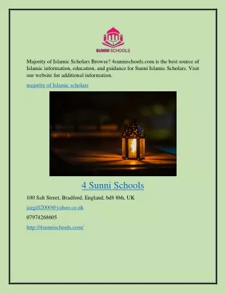Majority of Islamic Scholars 4sunnischools.com
