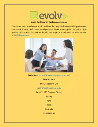 audit dashboard evolvsuper com au