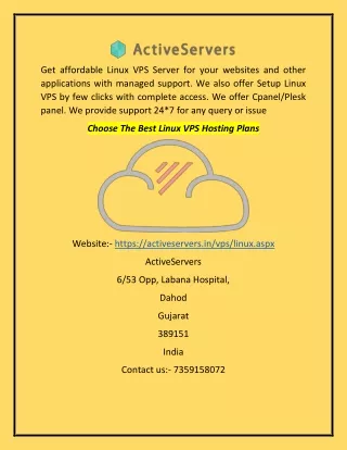 Choose The Best Linux VPS Hosting Plans