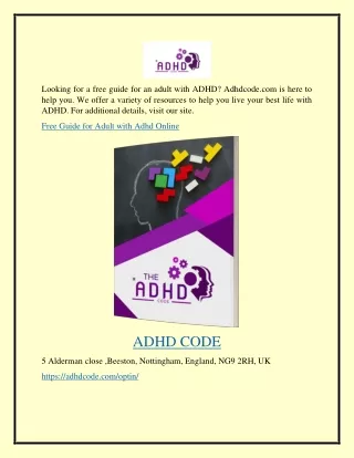 Free Guide For Adult With Adhd Online Adhdcode.com