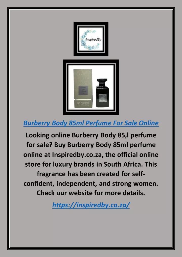 burberry body 85ml perfume for sale online