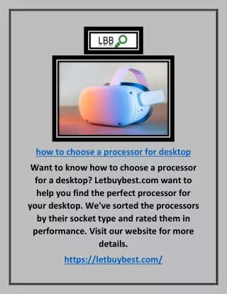 How to Choose a Processor for Desktop | Letbuybest.com