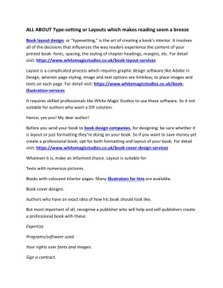 all about type setting or layouts which makes