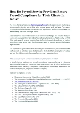 how do payroll service providers ensure payroll