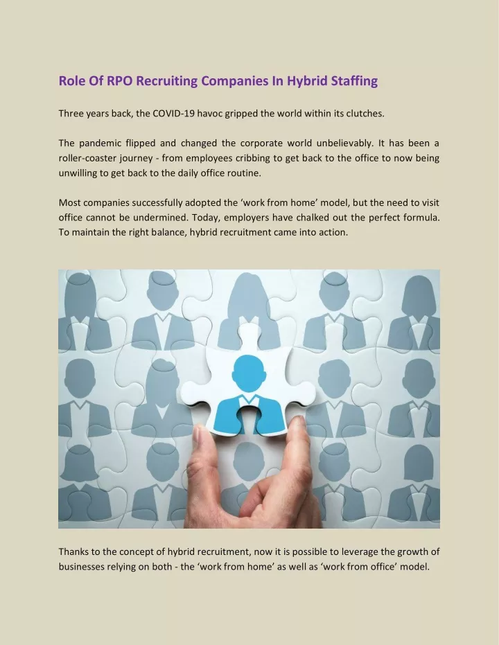 role of rpo recruiting companies in hybrid