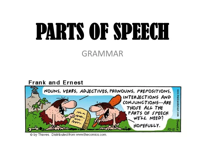 parts of speech parts of speech