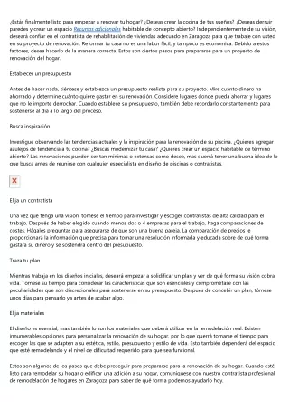 Consejos imprescindibles ya antes de hacer una reforma