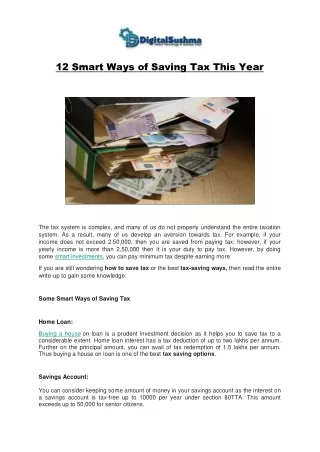 12 smart ways of saving tax this year
