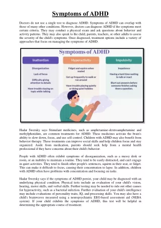 symptoms of adhd