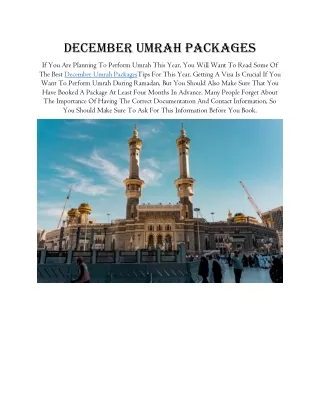 December Umrah Packages