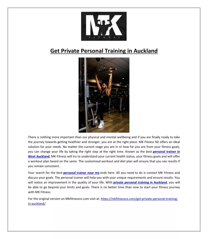 get private personal training in auckland